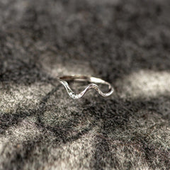 Water Wave Crystal Ring – Silver Electroplated Copper Fashion Ring