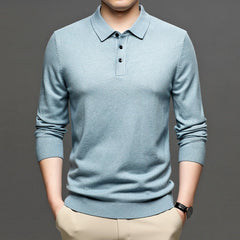 Men's Lapel Knit Pullover Sweater