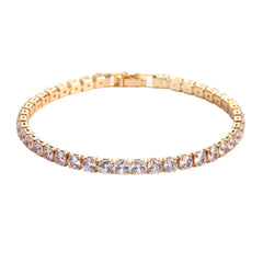Hip Hop Micro Zircon Tennis Bracelet – Copper & Crystal Statement Bracelet