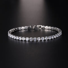 Hip Hop Micro Zircon Tennis Bracelet – Copper & Crystal Statement Bracelet