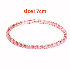 Hip Hop Micro Zircon Tennis Bracelet – Copper & Crystal Statement Bracelet