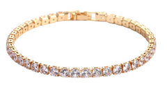 Hip Hop Micro Zircon Tennis Bracelet – Copper & Crystal Statement Bracelet